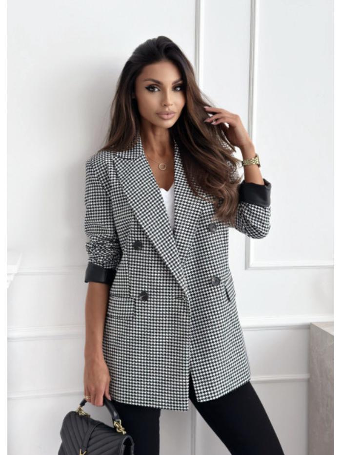 2024 Autumn Slim Fit Small Suit Jacket: Suit Collar, Long Sleeve, Solid Color, Fashionable Commute Style.