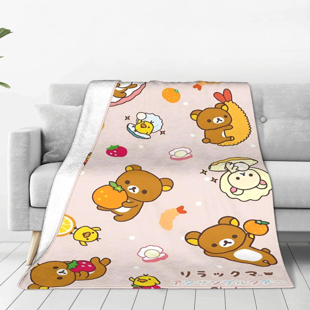 Rilakkuma Blanket Quality Soft  Throw Blanket Winter Children Bedroom Street Trend Bedspread