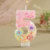 Cross-Border Creative Tri-Color Flower Number Candles for DIY Birthday Cakes and Party Decorations