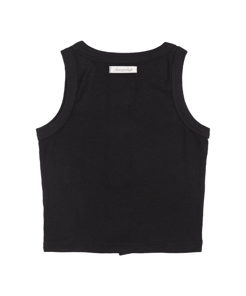 FANCY CLUB Three-Way Button Layered Long Sleeve (Black)_F25Qb079