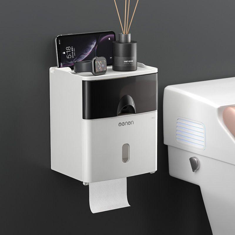 Toilet tissue box waterproof punch-free toilet paper toilet paper rack toilet wall-mounted paper box paper roll