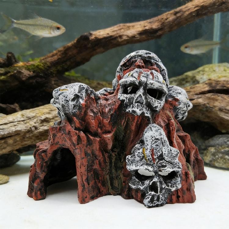 Resine Grotta del Teschio Ornamenti per Acquari Teschio Squisito Tematica Acquari Decorazione Resine Nascondigli Per Animali Acquatici