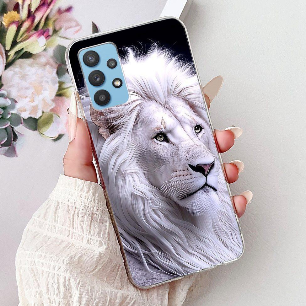 For Samsung A32 5G Case SM-A326B Clear Cute Cat Fashion Funny Painted Back Cover For Samsung Galaxy M32 5G Phone Case SM- M326B
