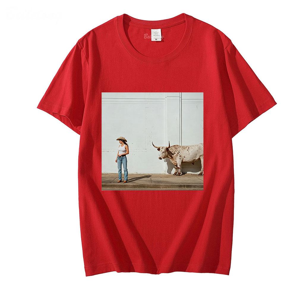 

2026 New CD Kacey Musgraves T-Shirt 100% Cotton O-neck Tees Women Men Casual Short Sleeve Fashion Graphic Printing Tops Summer XS красный
