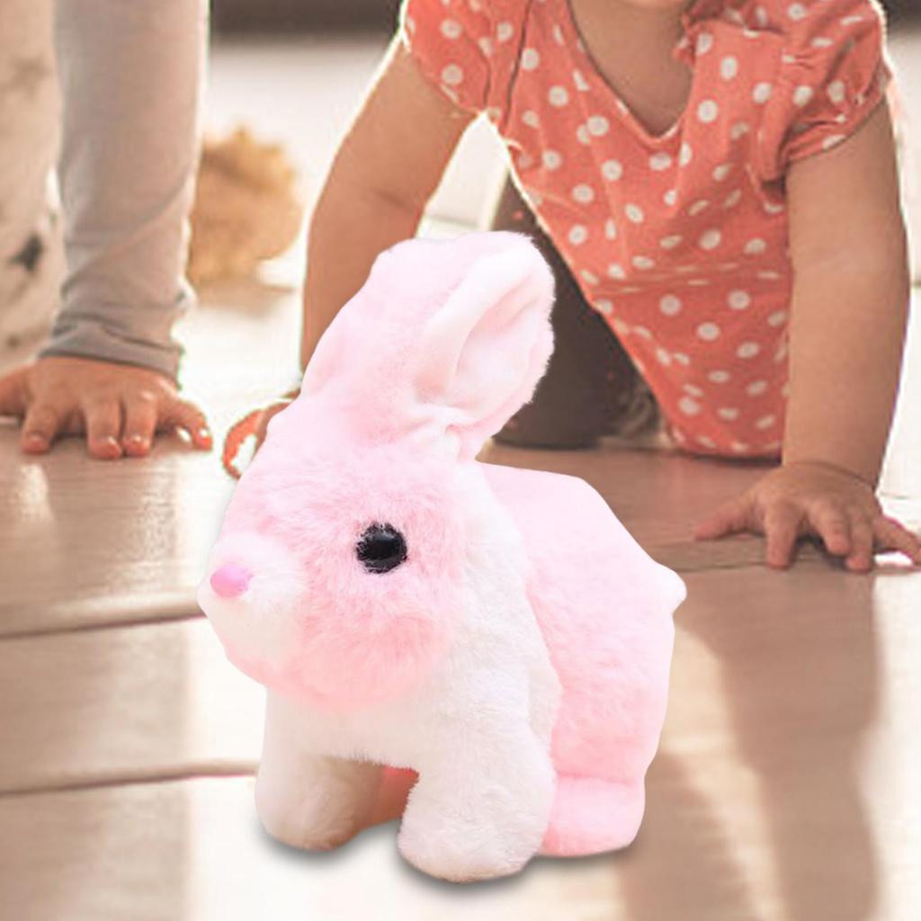 Electric Toys Plush Toy with Sound and Movements, Realistic Wiggling Ears Stuffed Animal