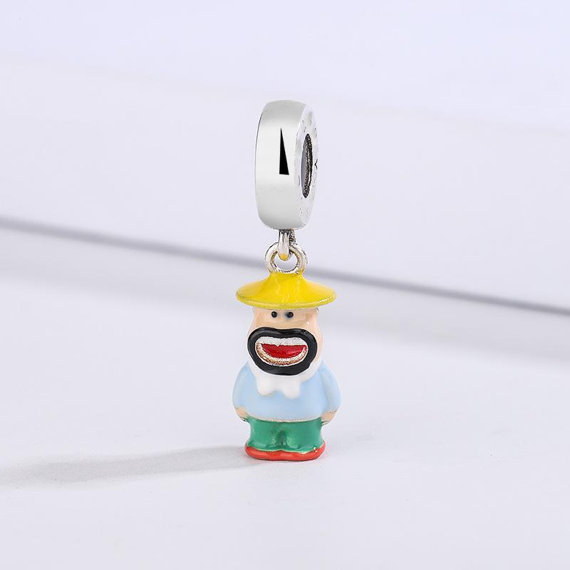 New Fine Copper Fit Original Bracelet Europe Cute Cartoon Doll Series Dangle Charm Beads Necklace Pendant Diy Women Jewelry