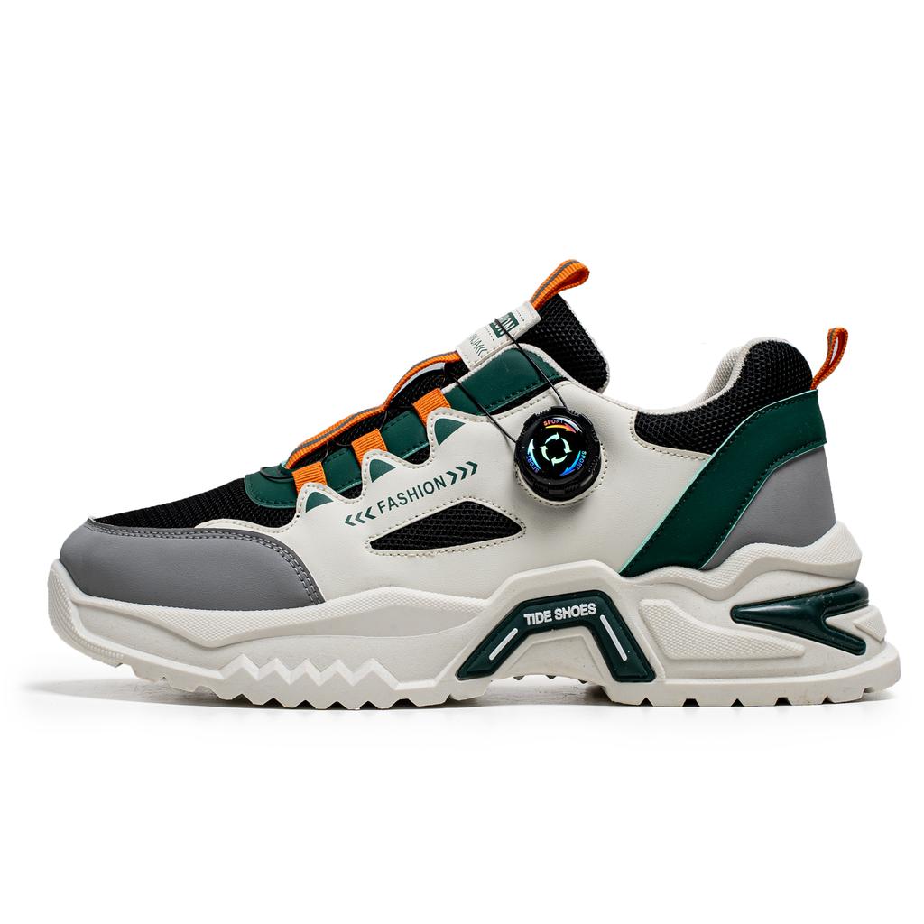 Herrskor Lyxiga Utomhus Löparskor Bekväma Roterande Spänne Mjuk Sula Tennis Casual Plattformsneakers för Herr Slitstarka