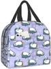 Cute Penguin Musician Pattern Lunch Box Bento Box Insulated Lunch Boxes Reusable Waterproof Lunch Bag for Office Picnic Hiking