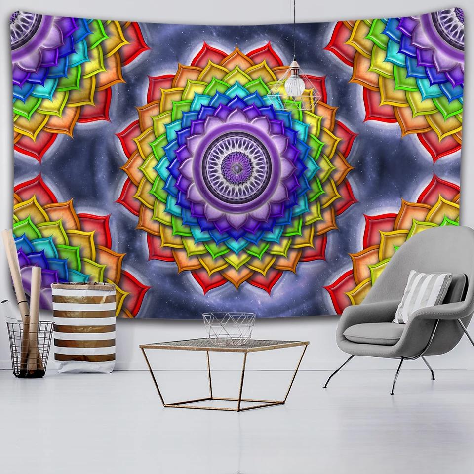 Colorful Wall Hanging Tapestries Mandala Tapestry Hippie Chakra Tapestry Boho Decor Wall Cloth Yoga Mats Bohemian Fabric