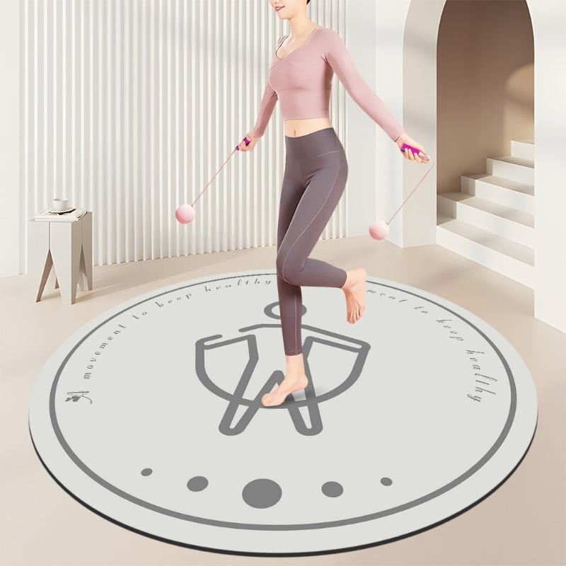 Fitness Round Mats Pink Yellow Black Colors Movement Design Non Slip Exercise Carpets for Home Workout