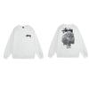 Unisex Oversized Crewneck Fleece-Lined Cotton Sweatshirt With Dice Letter Print Winter Casual Wear