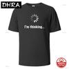 Im Thinking Funny Print Tshirt Summer Tees For Unisex Unisex 100 Cotton Oneck Oversized Casual Short Sleeved Street Basic Top