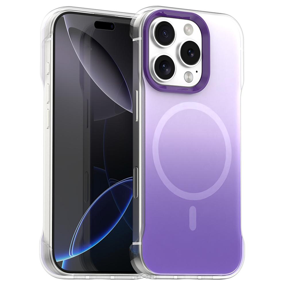 

For iPhone 16 Pro Max Case Compatible with MagSafe Frameless TPU PC Phone Back Cover Purple