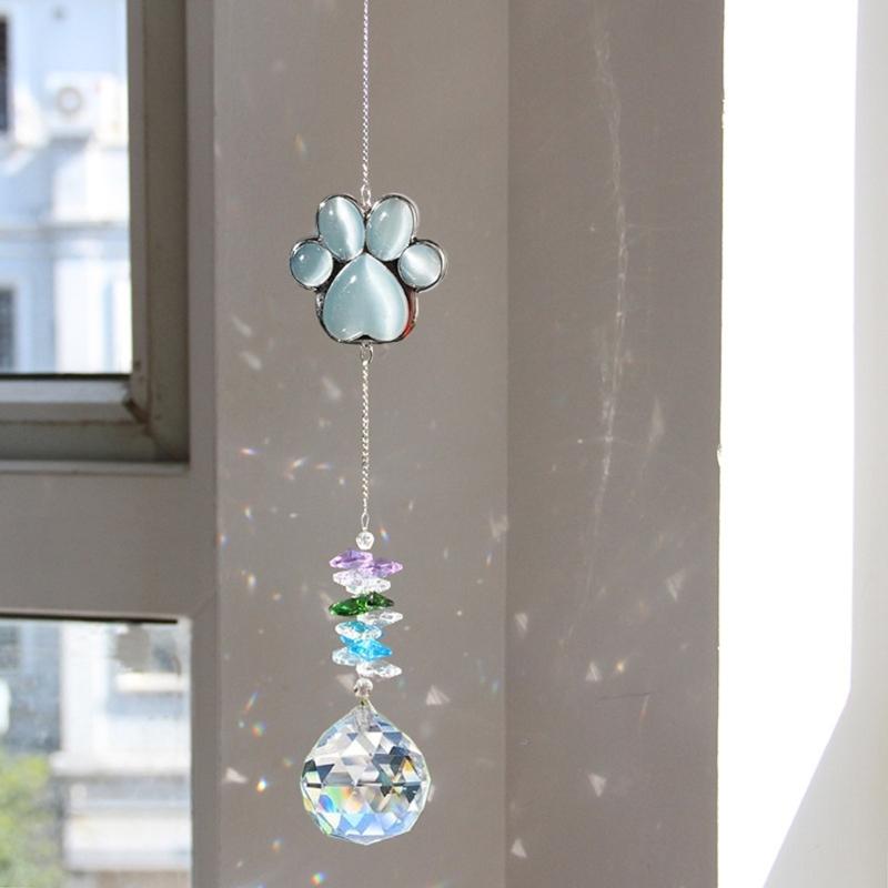 Garden Ornaments Crystal Wind Chimes With Stainless Steel Frame Producing Rainbows Hues For Outdoor Display