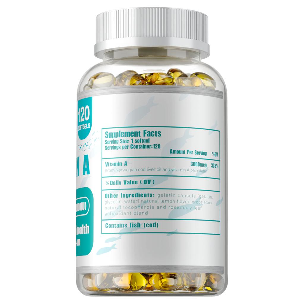 Pslalae Vitamin A Komplex Weichkapseln: Gesunde Sehkraft, allgemeine Gesundheit erhalten, vegan, GVO-frei.