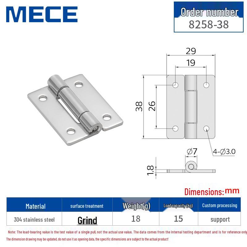 Thickened Stainless Steel Small Hinge for Folding Cabinet, Window, or Wooden Box with Lotus Leaf Design.