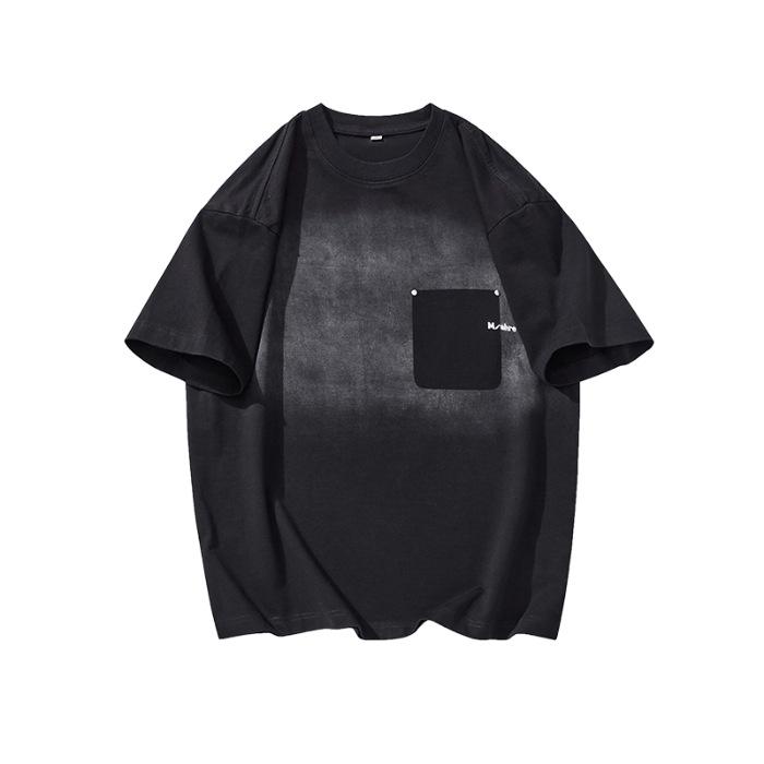 

Summer Heavy Retro Trendy Short-sleeved T-shirt Men s American Loose Cotton Half-sleeved Top 4XL