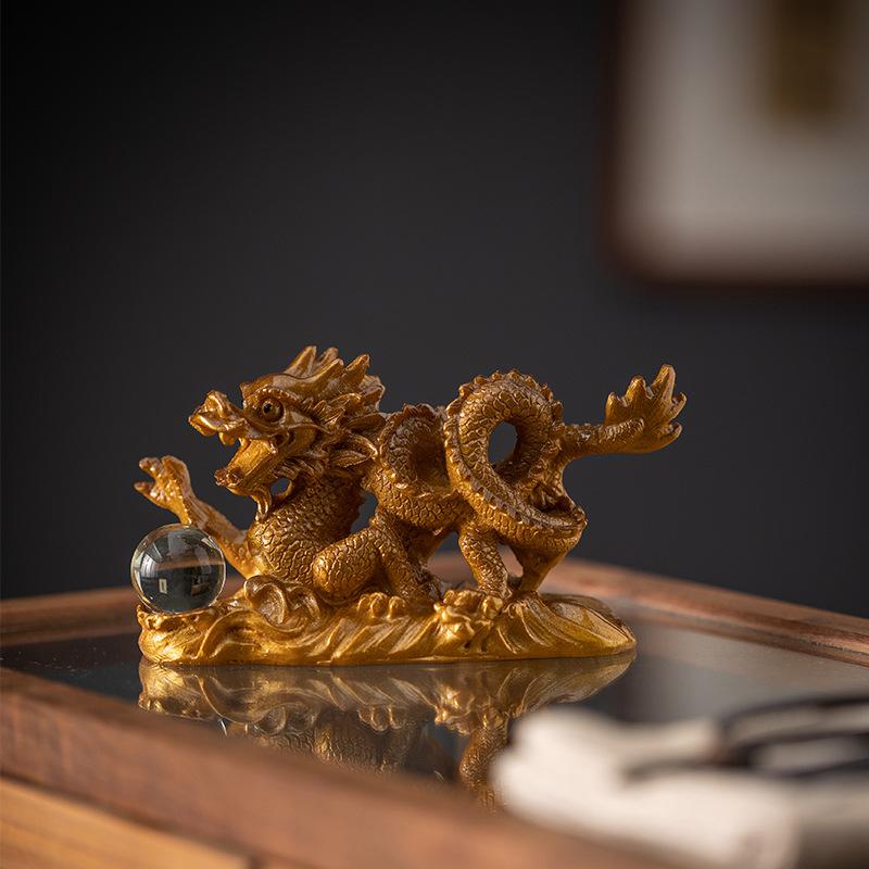 Xianglong Playing with Pearls Attracting Wealth Chameleon Tea Pets Exquisite Ornaments for Nurturing Kung Fu Tea Set