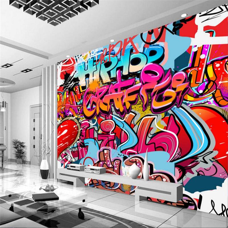 Graffiti Wallpaper Colorful Street Graffiti 3d Mural Bar Ktv Tooling Background Wallpaper