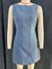 Denim Dress 3d Effect With Zipper For Casual Travel And Office Wear