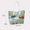 Cartoon Construction Car Tote Bag Cute Vehicle Printed Large Capacity Handbag for Outdoor Shopping Daily Use Portable Lightweight Shoulder Bag