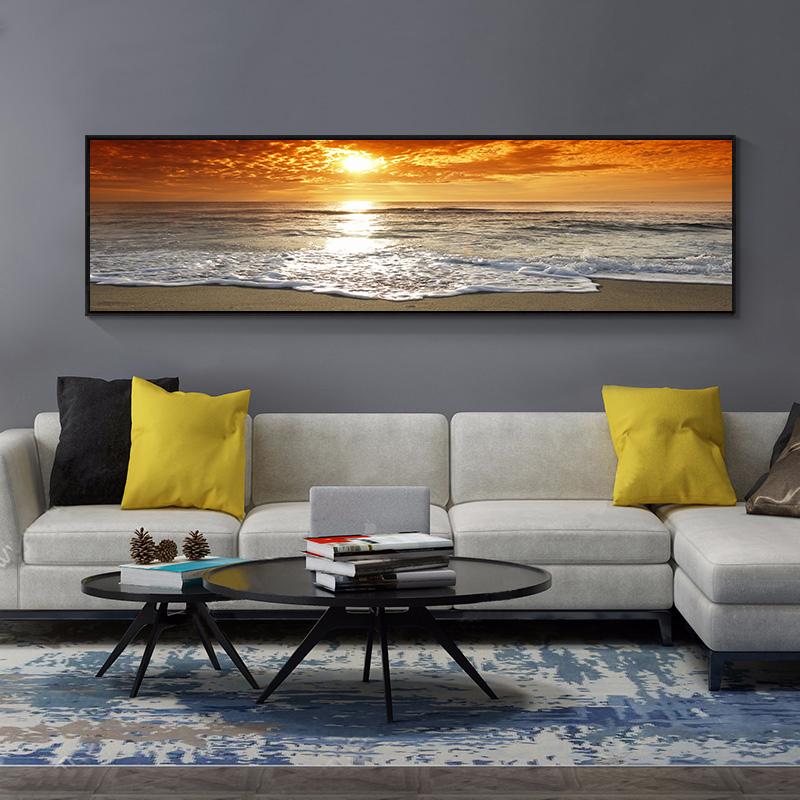 Sunsets Natural Sea Beach Scandinavian Style Landscape Posters and Prints Canvas Painting Wall Art Picture for Living Room