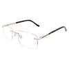 RSINC RimLess frame/eyeglass/Spectacle,  Plastic For Men And Women, Titex Gold Black 224806 54-17-140 | IB 21 | N1 Titex 224806