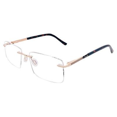 RSINC RimLess frame/eyeglass/Spectacle,  Plastic For Men And Women, Titex Gold Black 224806 54-17-140 | IB 21 | N1 Titex 224806