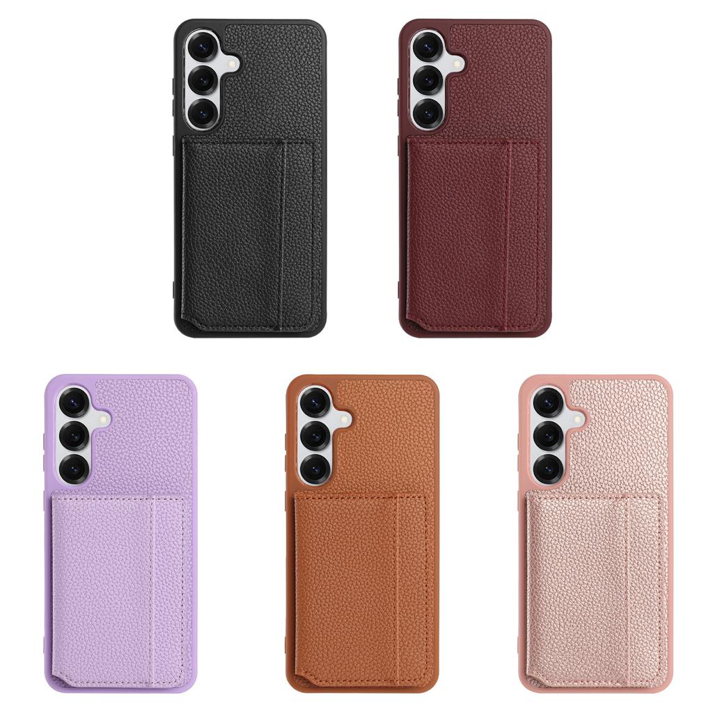 Lychee Grain Magnetic Leather Wallet Card Solt Phone Case For Samsung S25 Ultra S24 Plus S23 S22 A16 A26 A17 A07 Kickstand Cover