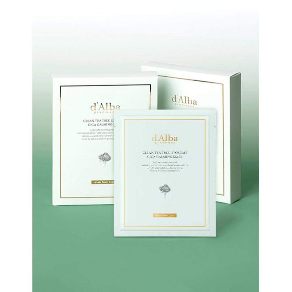 Dalba Clean Tea Tree Liposome Cica Calming Mask Pack 10 Sheets Total 5 Sheets X 2 boX