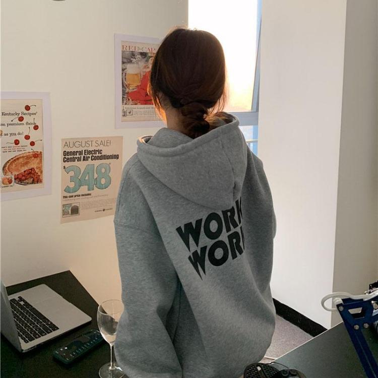 

Свободная толстовка с капюшоном с длинным рукавом для женщин, однотонные пуловеры с круглым вырезом XXL светло-серый