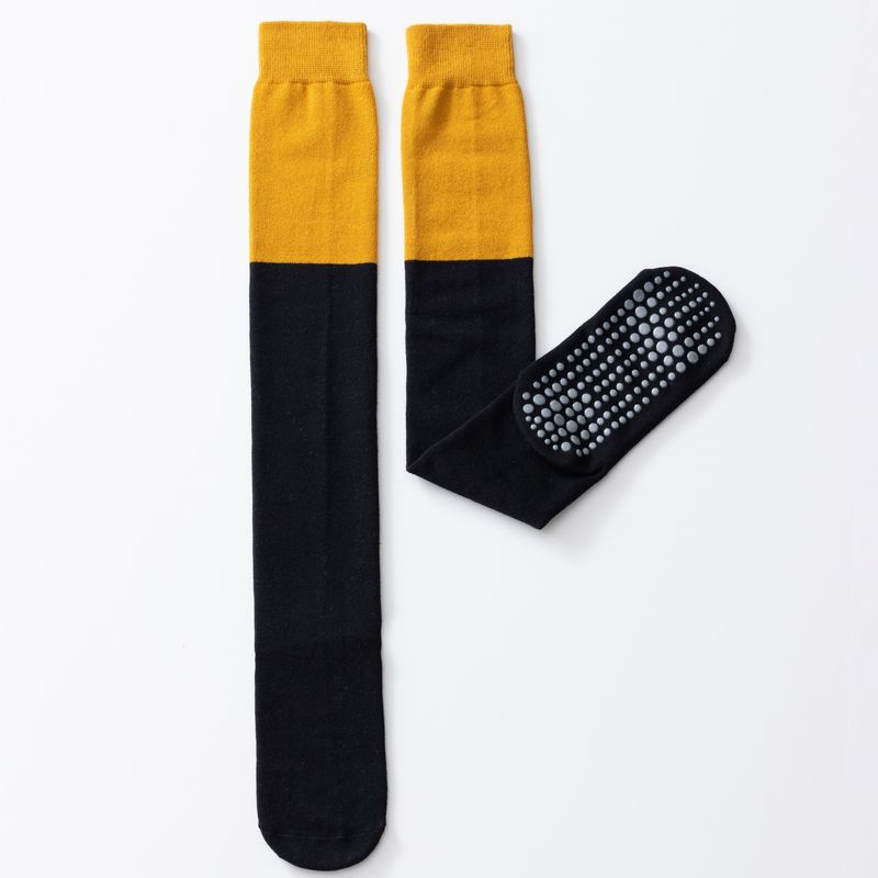 

Fall and Winter New Color Matching Non Slip Yoga Athletic Socks Stockings Children Pilates over the Knee Knee High Dance Room Socks Yellow spell Black