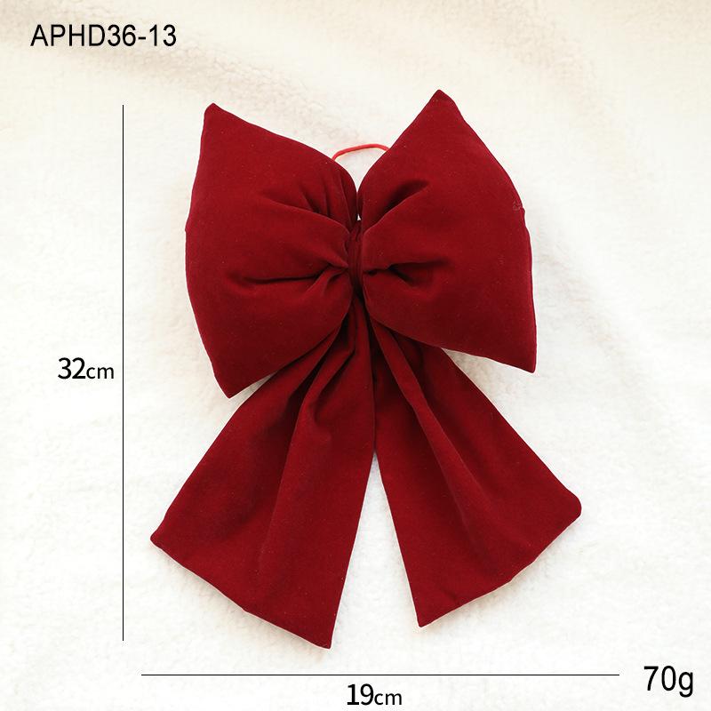 Red Velvet Christmas Bow Ornament for Tree and Wedding Decoration