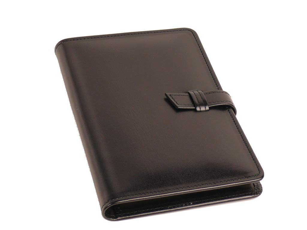 Genuine Leather Legal Pad Holder - Made in Japan - Leather Legal Pad Holder, Junior Size (Black)