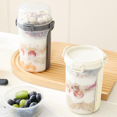 Contenitore per Insalata a Doppio Strato con Forchetta 0,83L PP per Alimenti Scatola Bento Ermetica Leggera Scatola Pranzo da Picnic per Colazione Pranzo di Lavoro Viaggio