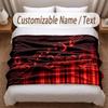 Music General Theme Soft Blanket Personalized Custom Name Text Print Warm Blanket Home Sofa Bedroom Decor