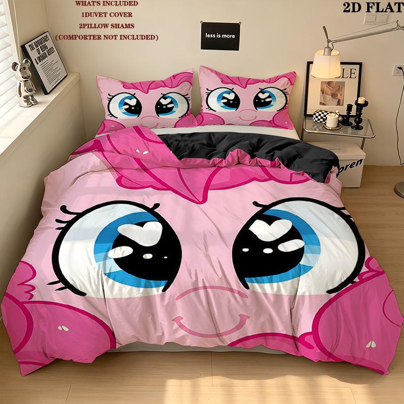 Pinkie Pie Pattern Bedding Home Decoration Birthday Gift ( 1 duvet cover + 2 pillowcase, without core),fan merchandise.