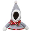 Pet Christmas Costume Set Dogs Cats - Gray Snowman Outfit With Pom Winter Holiday Apparel