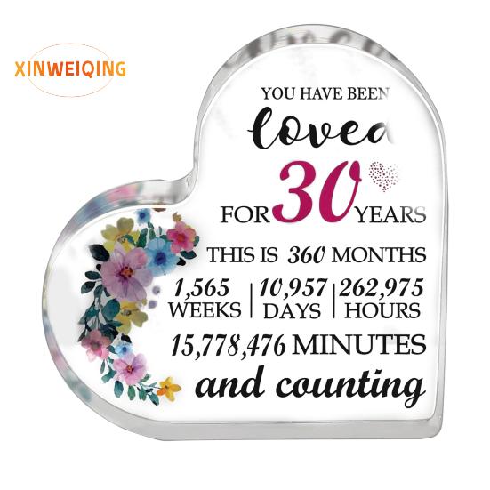 Heart Appreciation Ornament, Transparent Flower Print, Smooth Edge Heart Keepsake, Female Teacher Colleague Nurse Doctor Thank You Grateful Gift