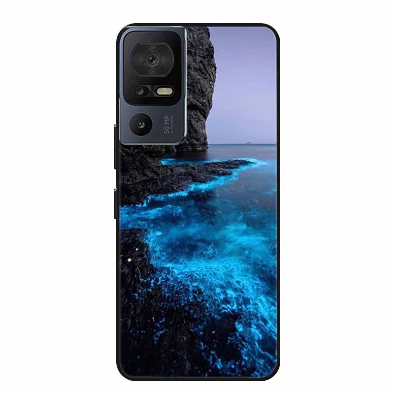 Für TCL 40 SE Handyhülle 40SE Hülle Schwarzes Silikon Weiche Rückseite Hülle Für TCL 40 SE Hülle Funda Für TCL40SE Capa 6.75" Schale