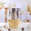 High Quality With Cover Tea Infuser Stainless Steel Coffee Tea Strainer Grid Binaural Net Leak Tea Mesh Tea Filter Tea Accessory