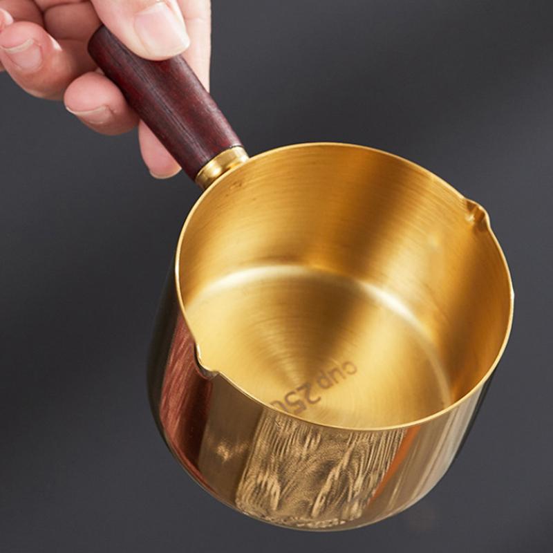 1Pcs Stainless Steel Sauce Cup Western Sauce Cup Steak Dressing Cup Wooden Handle Tomato Salad Dipping Saucer Kitchen Tool