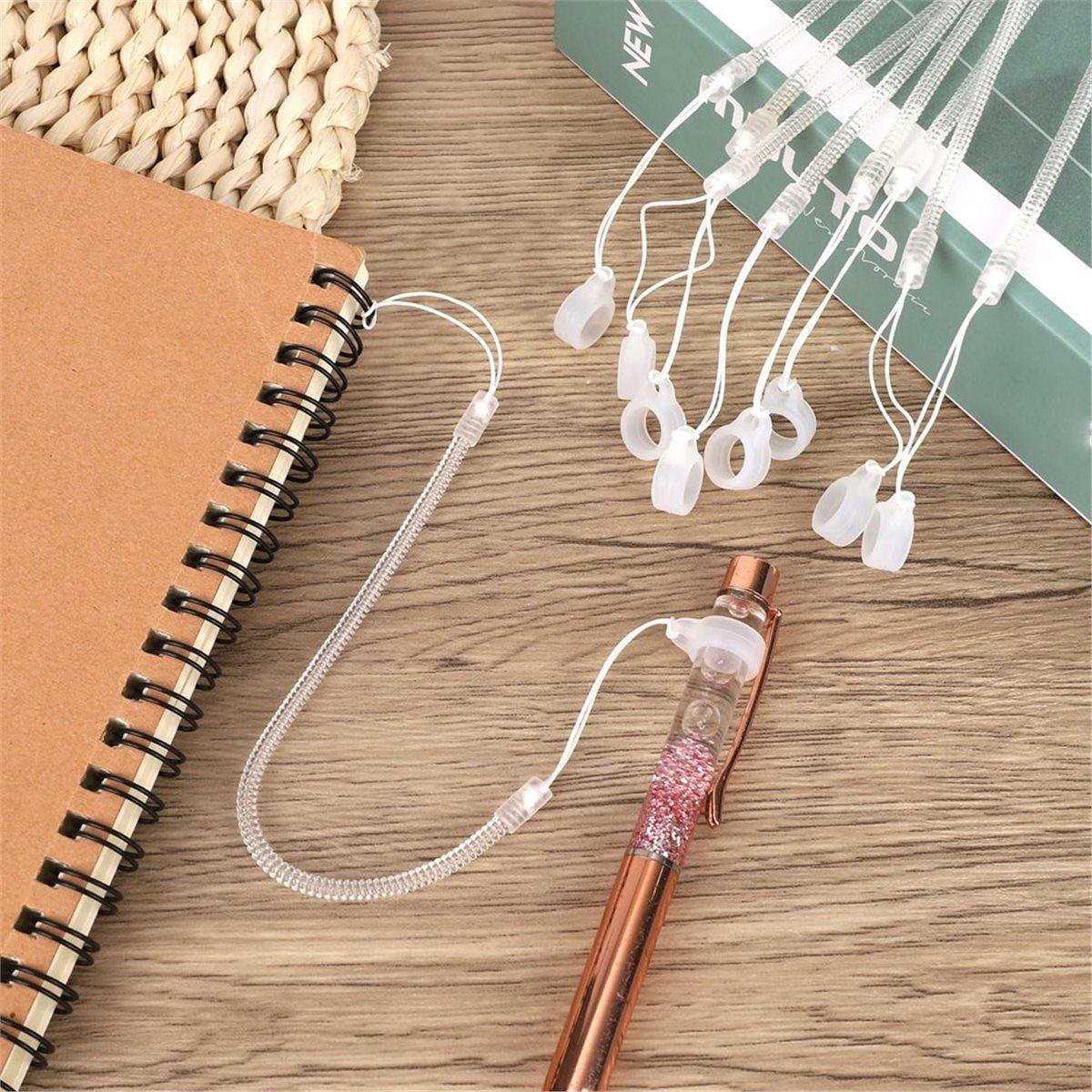 

10pcs Pen Lanyards, Anti-Lose Pen Leash with Silicone Loops Elastic Lanyard Tether for Tethering Stylus to Touchscreen China Mainland