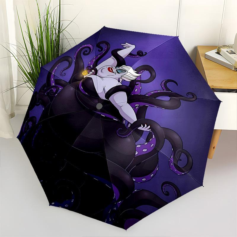 Ursula, Tentacles Themed Automatic Opening and Closing Umbrella, Brightly Colored 8-rib Portable Umbrella, Suitable for Men and Women, A Per