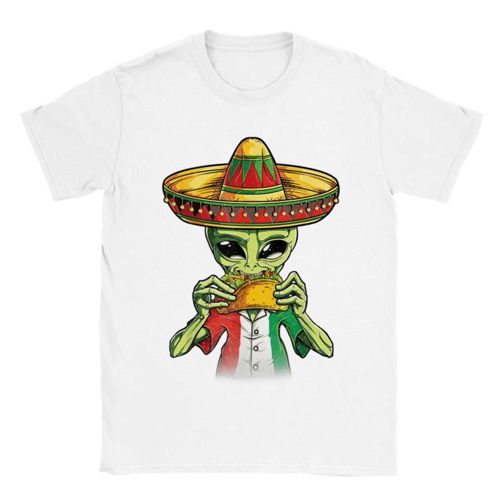 Space Alien eating a Taco - Unisex Crewneck T-shirt XS