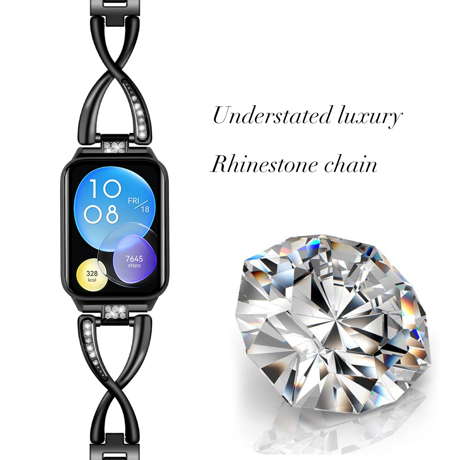 

For Xiaomi Smart Band 8 Pro Zinc Alloy Rhinestone Decor Watch Strap Champagne Gold