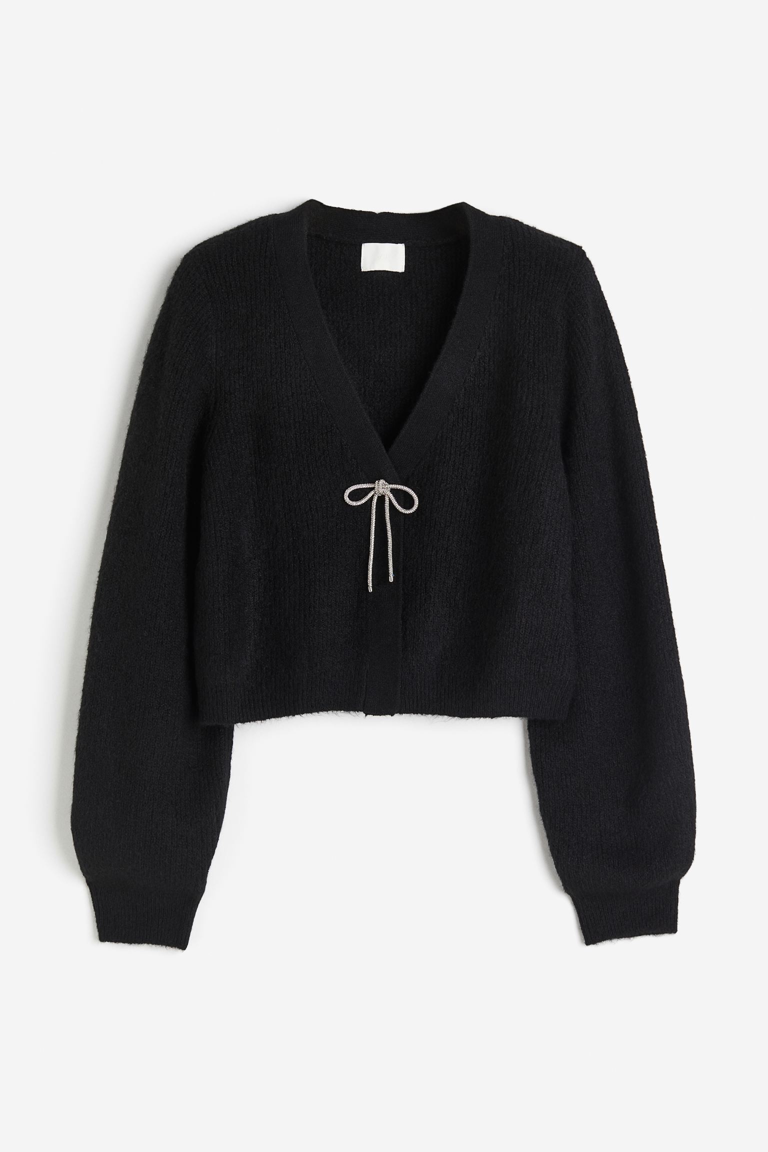 

Кардиган со стразами и бантом