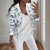 Autumn New Zipper Baseball Collar Printed Jacket Temperament Commuting Casual Versatile Jacket