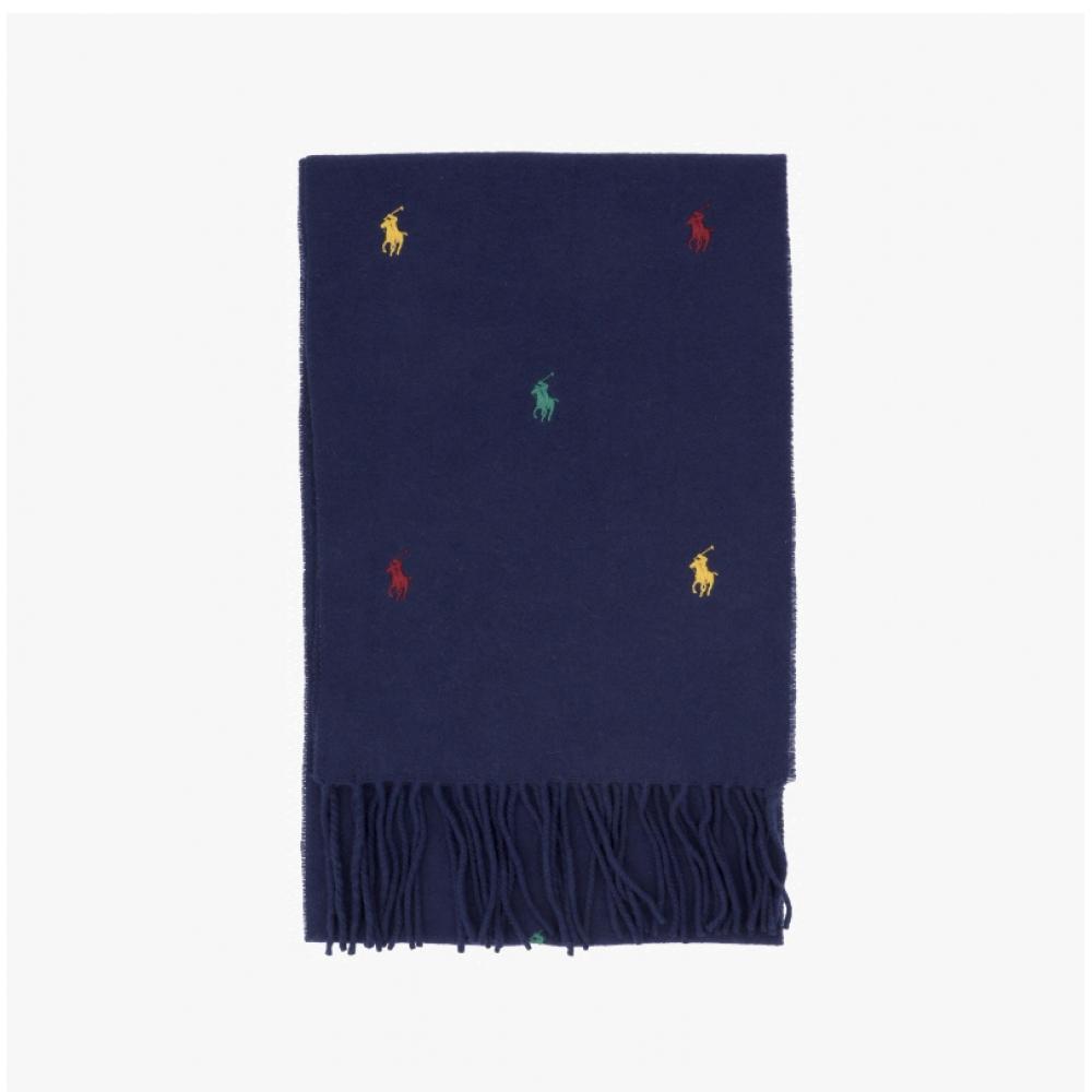 Polo Ralph Lauren Pony Embroidered Fringe Muffler Pc1315 410