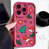 Cartoon Merry Christmas Pattern Matte Cover For iPhone 16 Pro Max 15 Plus 14 Pro 13 12 11 XS XR 17 Soft Silicone Len Protection Shockproof Phone Case